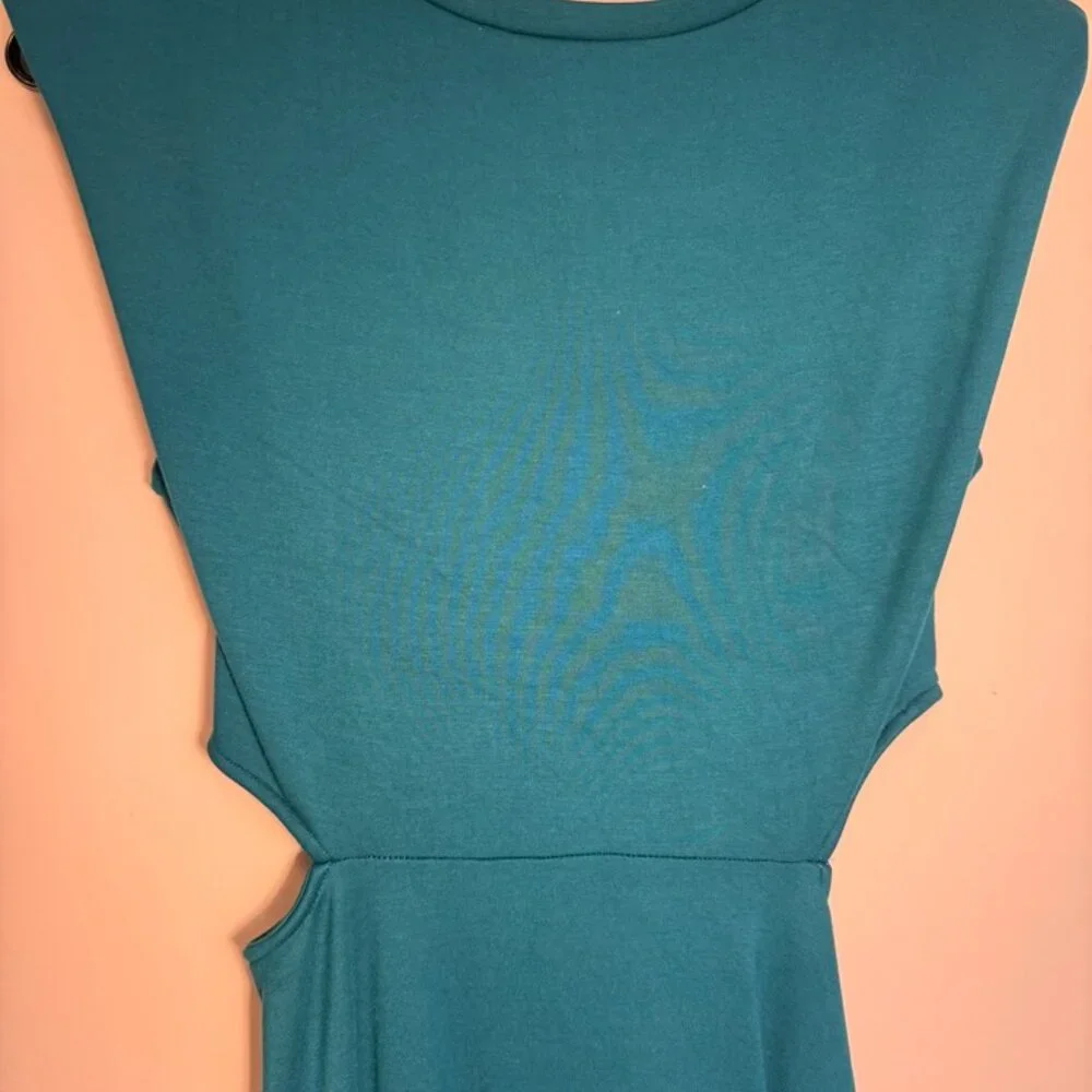GREEN Cut-Out Long sleeve Midi Dress M - Picture 7 of 7